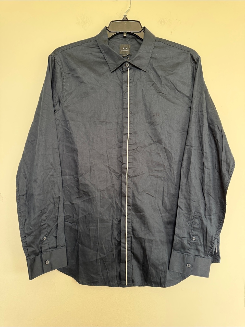 A/X Armani Exchange Men's Black Button-Front Dress Shirt